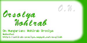 orsolya wohlrab business card
